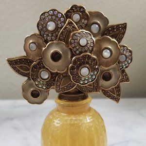 JAY STRONGWATER FLORA  FAUNA VANITY ENAMEL SWAROVSKI CRYSTAL PERFUME BOTTLE JAR